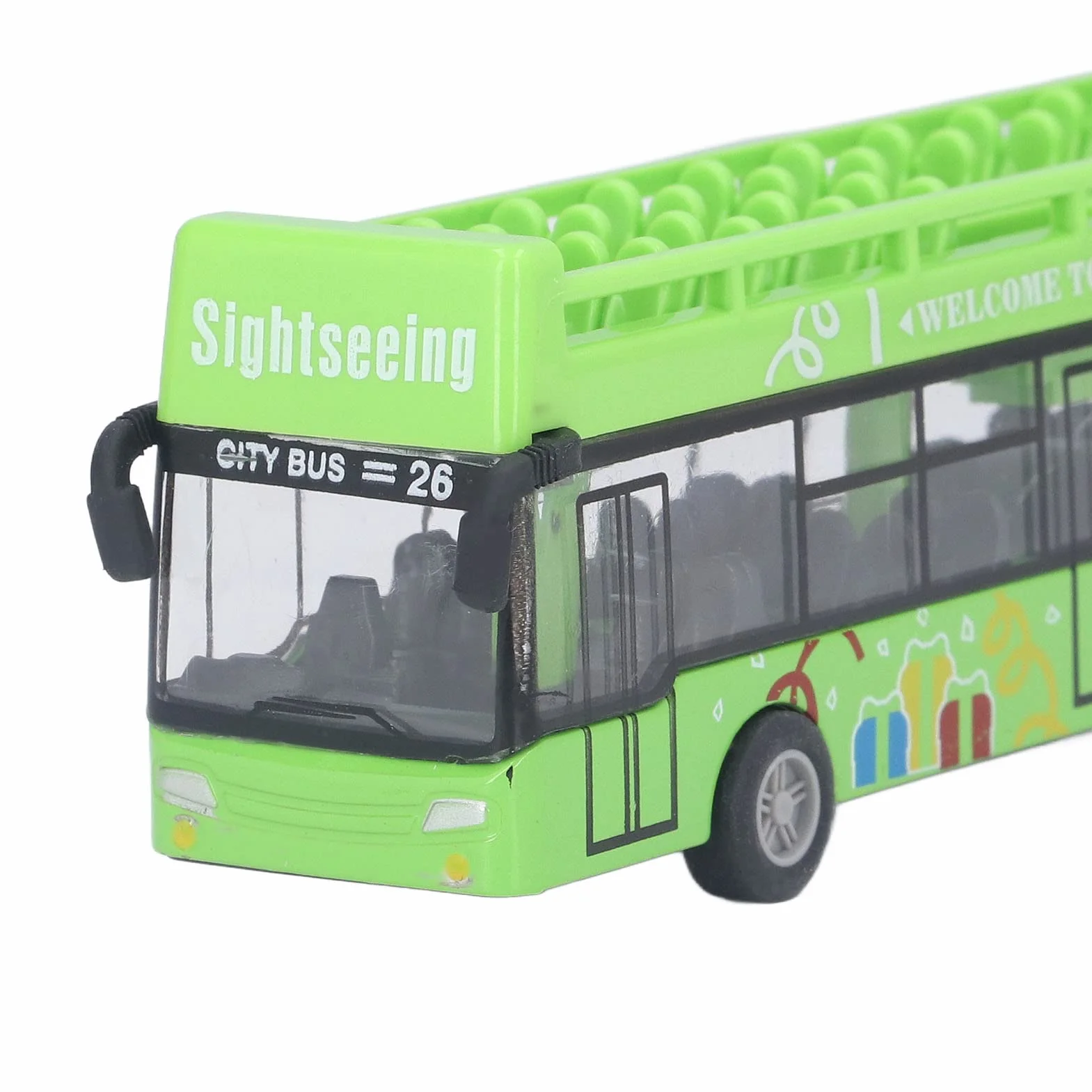 Zielony Autobus, Stop Stopu Wysokiej Symulacji Metalowy Autobus Typu Pull-back Zabawka dla Dzieci dla Dzieci(Zielony)