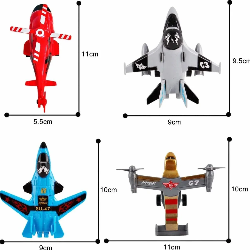 deAO Zestaw 12 samolotów cofania - zestaw helikopterów, bombowce stealth, samoloty bojowe, samoloty
