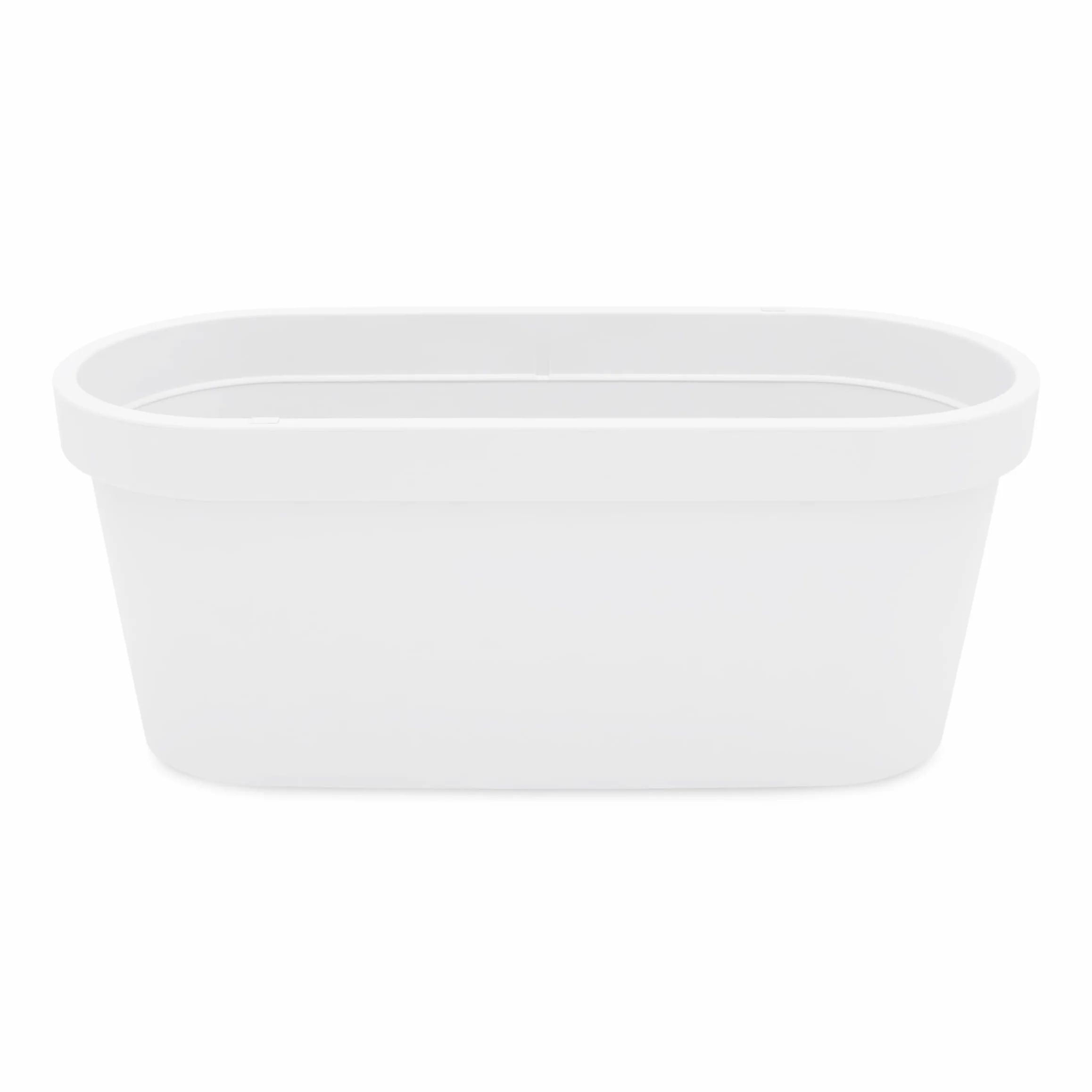Spetebo Balustrada balkonowa owalna 60 cm biała z tworzywa sztucznego doniczka na kwiaty do zawieszenia
