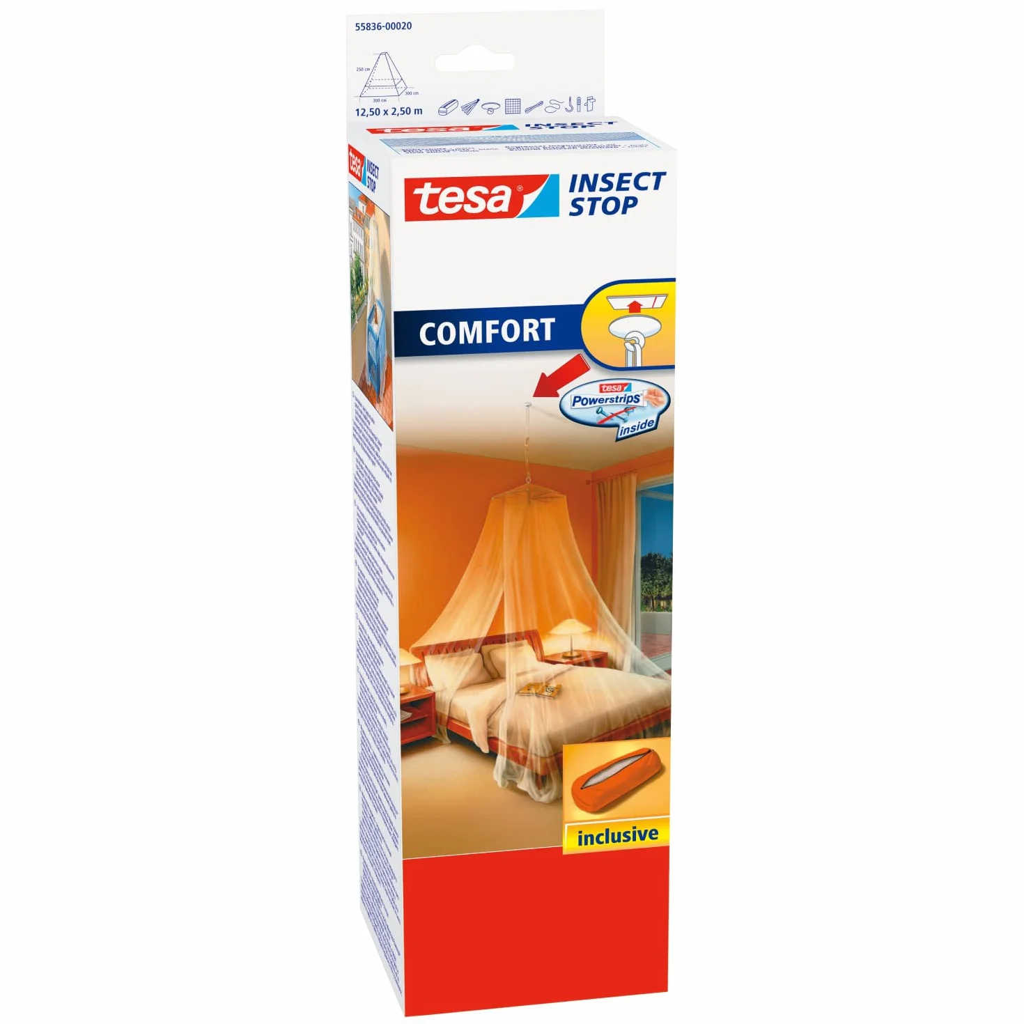tesa Insect Stop Comfort Moskitiera na Łóżko 125 x 250 cm Biała
