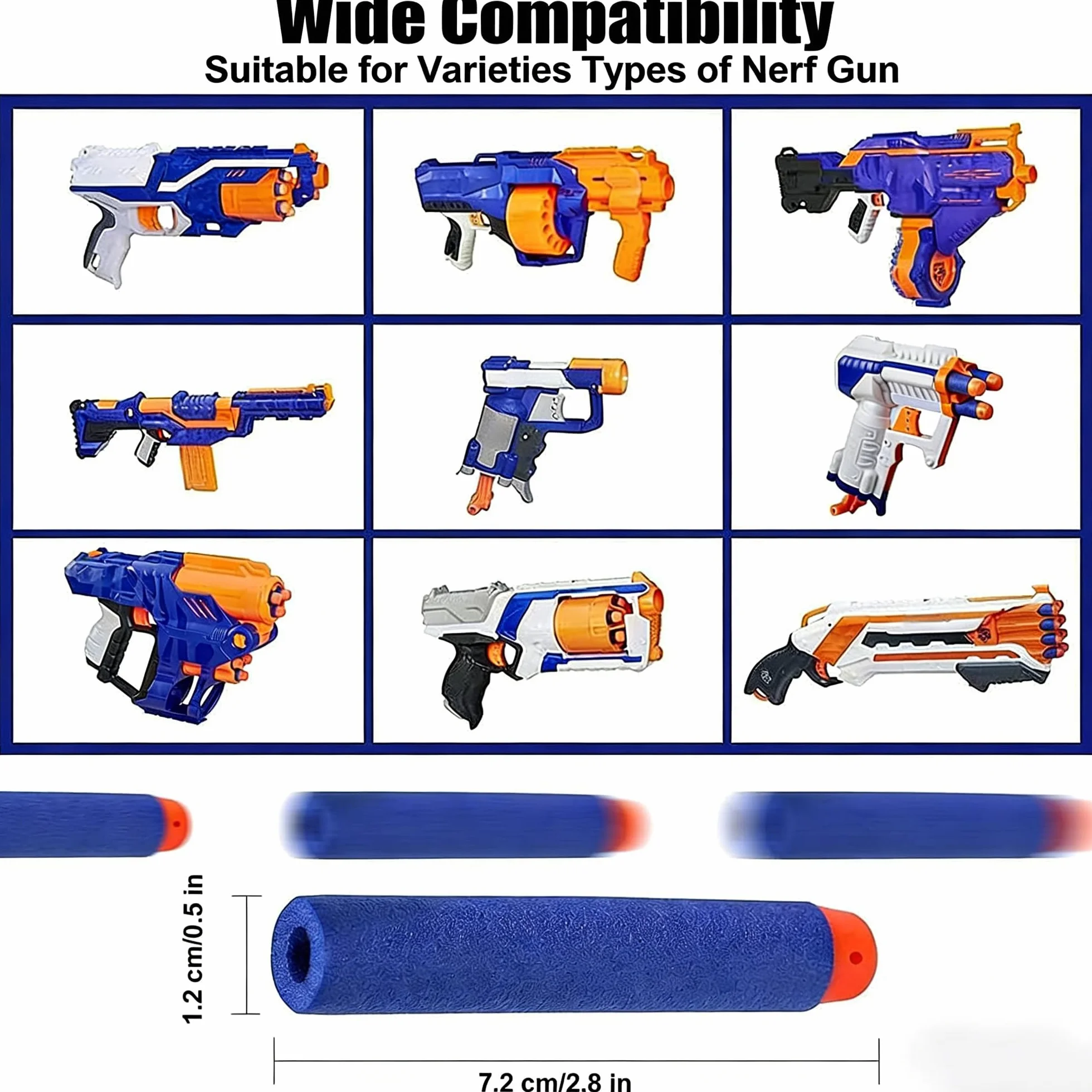 Nerf N Strike Elite 2.0 Series 400 PCS Piankowe Rzutki 7.2cm Kule Kompatybilne Akcesoria Amunicji