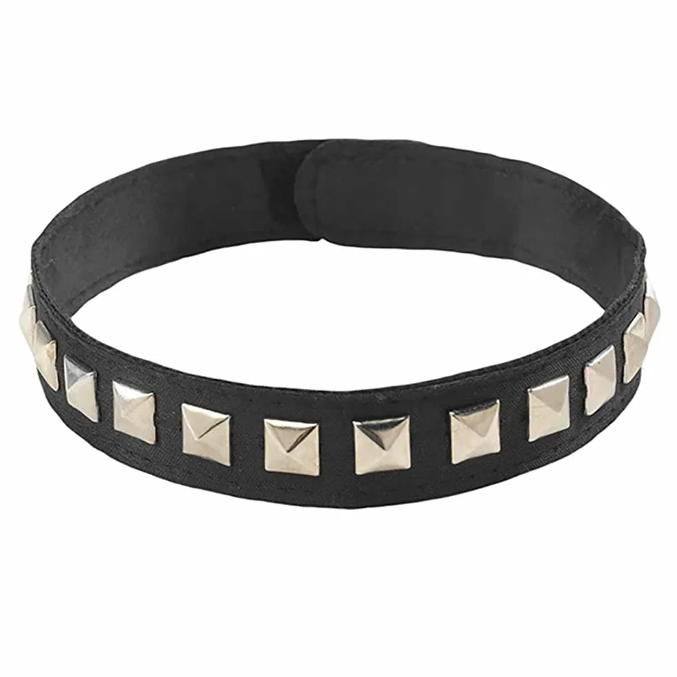 Stylowy czarny punkowy choker z ćwiekami (1 szt.) - idealny dodatek na imprezy, koncerty, festiwale muzyczne, Halloween, koncerty, rockery i moda na co dzień