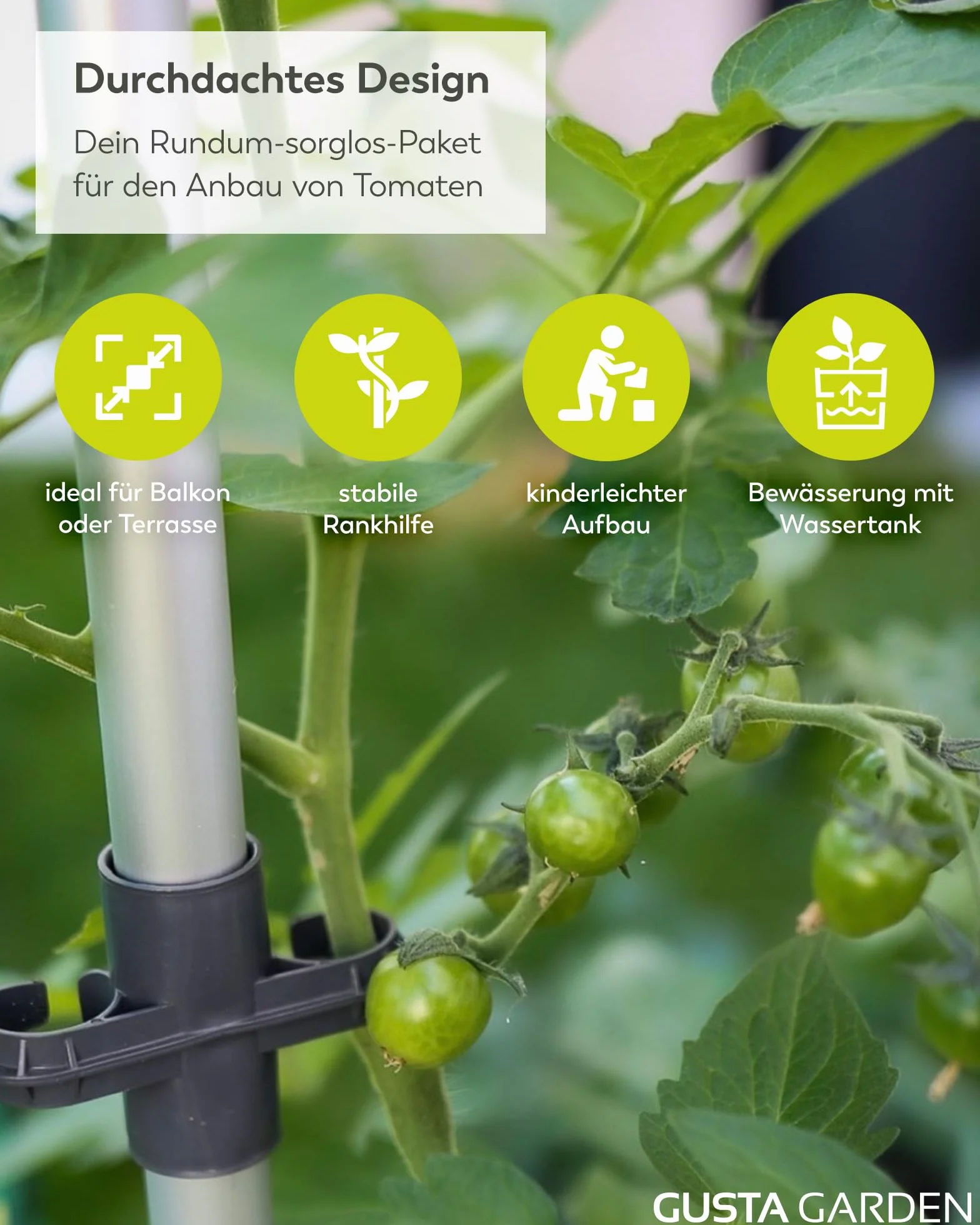 Gusta Garden doniczka na pomidory niebieska 4,5 l zbiornik na wodę 20 l objętość ziemi