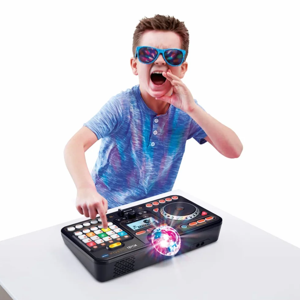 VTech Kidi DJ Mix mikser 10 w 1 dla DJ z pokrętłem i wieloma efektami do edycji muzyki – dla dzieci w wieku 6-12 lat