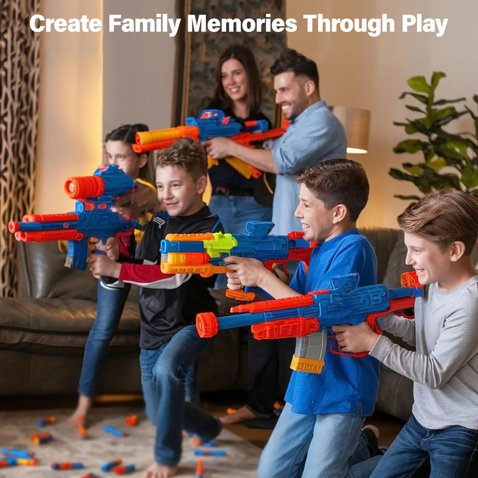 AMOSTING 100 rzutek do Nerf Elite 2.0 z workiem na sznurek, zapasowe lotki amunicja, piankowe rzutki kompatybilne z Nerf Hasbro Fortnite
