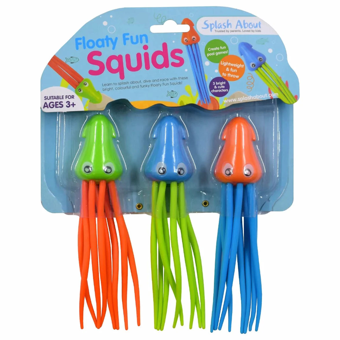 Splash About Floaty Fun Squid Nurkowanie Zabawka - Opakowanie 3 szt