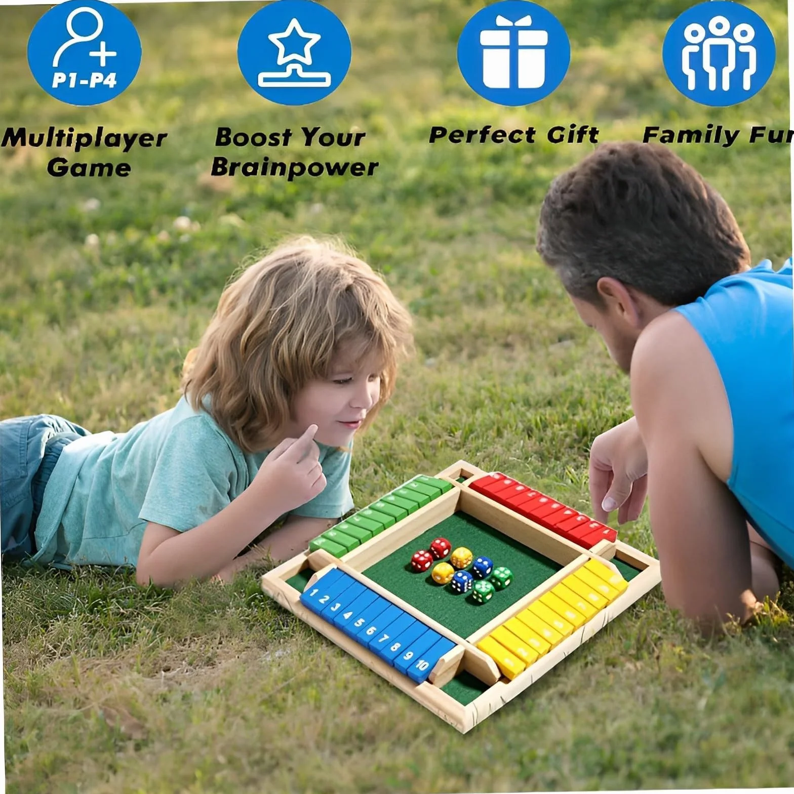 Shut the Box 2-4 gracze gry planszowe, drewniana gra planszowa z 8 kośćmi, gra w kości w pudełku, gry matematyczne, dla dorosłych dzieci, klasa rodzinna lub bar