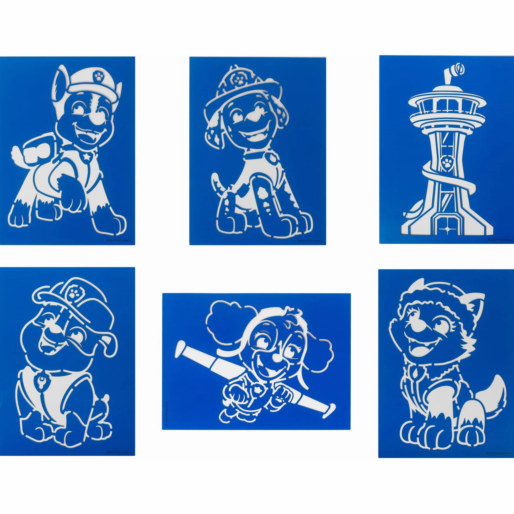 PAW PATROL - Zestaw pisaków w sprayu - kredki dla dzieci - zestaw do malowania z kolorowymi kredkami i szablonami do malowania (PW22364)