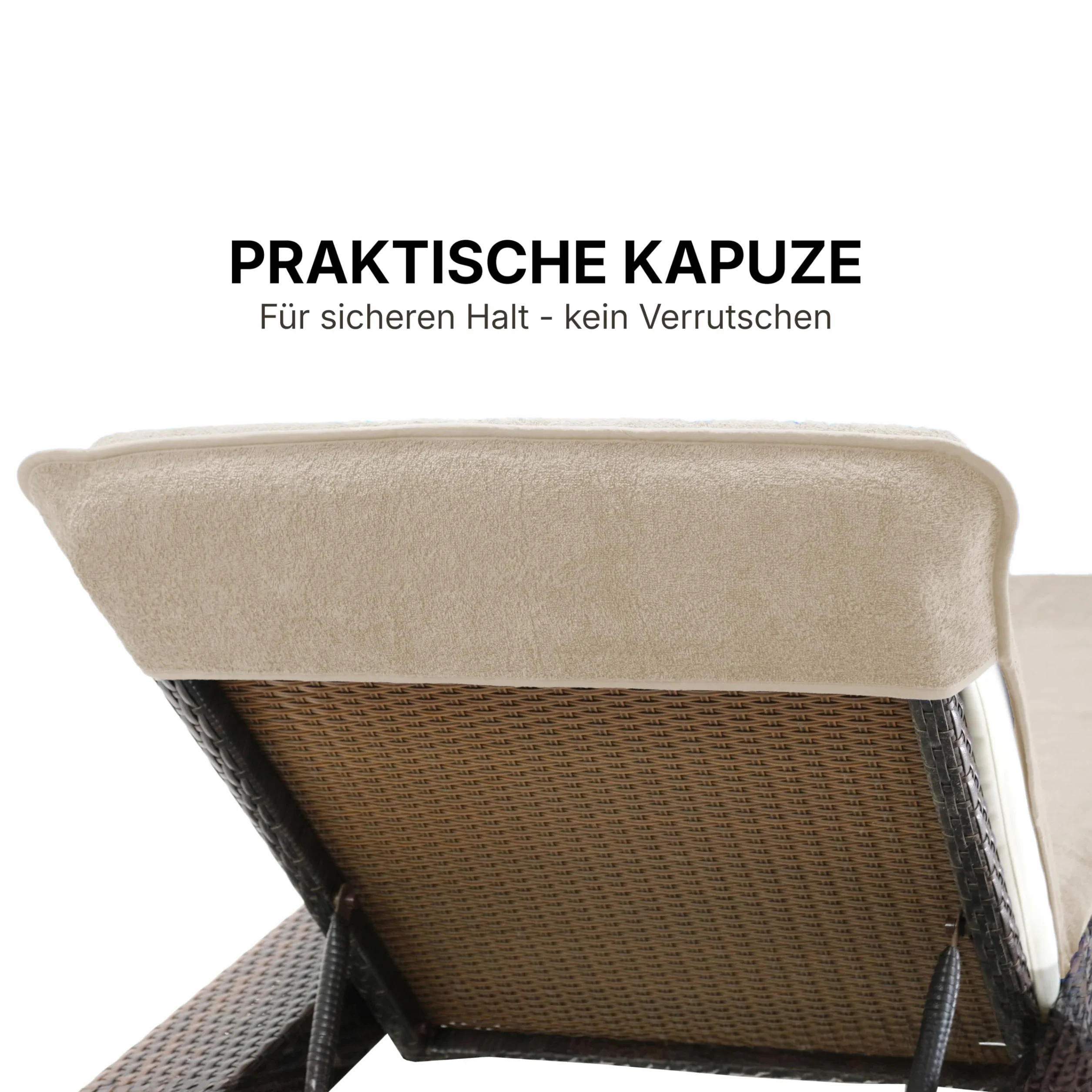 Ręcznik XL do opalania Pokrowiec ochronny na poduszkę leżak ogrodowy 100% bawełna 75 x 200 cm szarobrązowy/szary