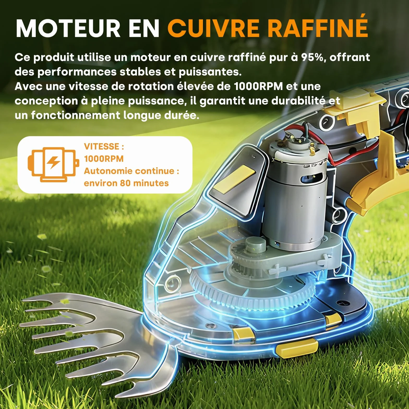Enventor Sekator ogrodowy 7,4 V 2000mAh 2-in-1 Cordless Hedge Trimmer & Grass Shear