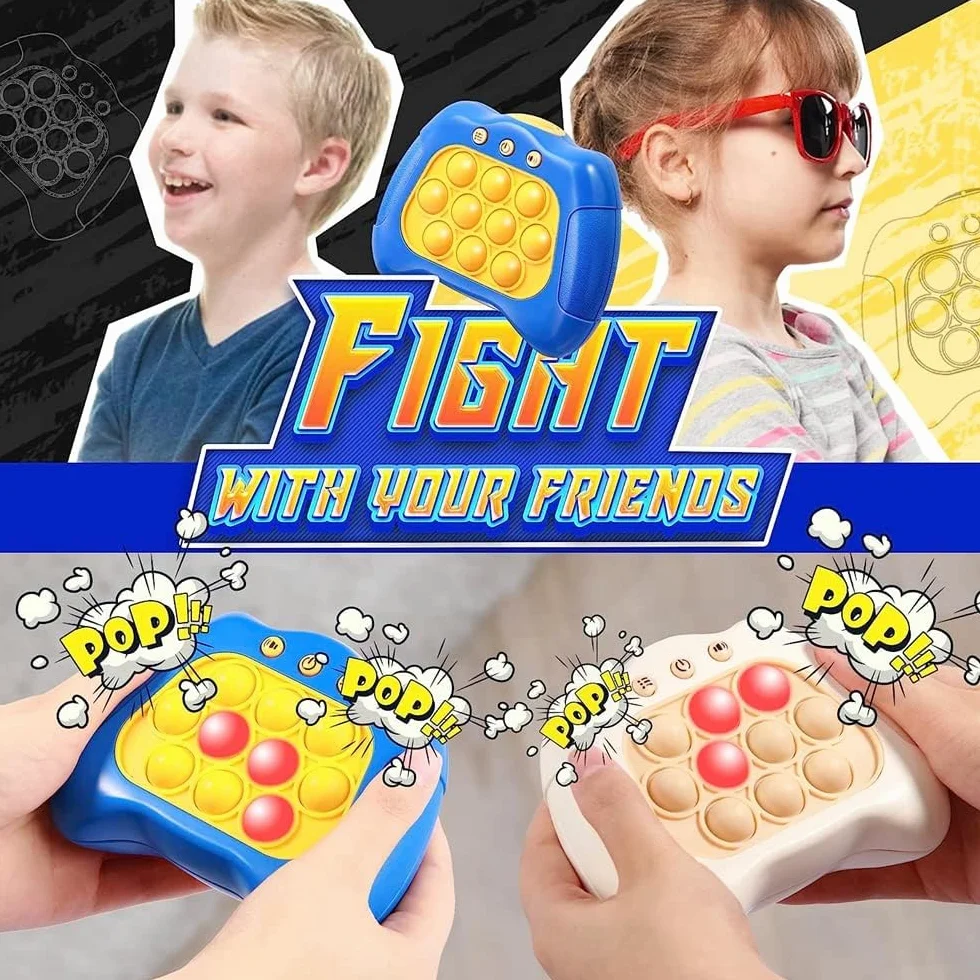 Konsola do gier Quick Push Bubble, Puzzle Pop Light Up Game, dekompresyjna maszyna do gier logicznych, sensoryczne zabawki Fidget dla autyzmu, gra koordynacyjna ręka-oko dla dzieci i dorosłych