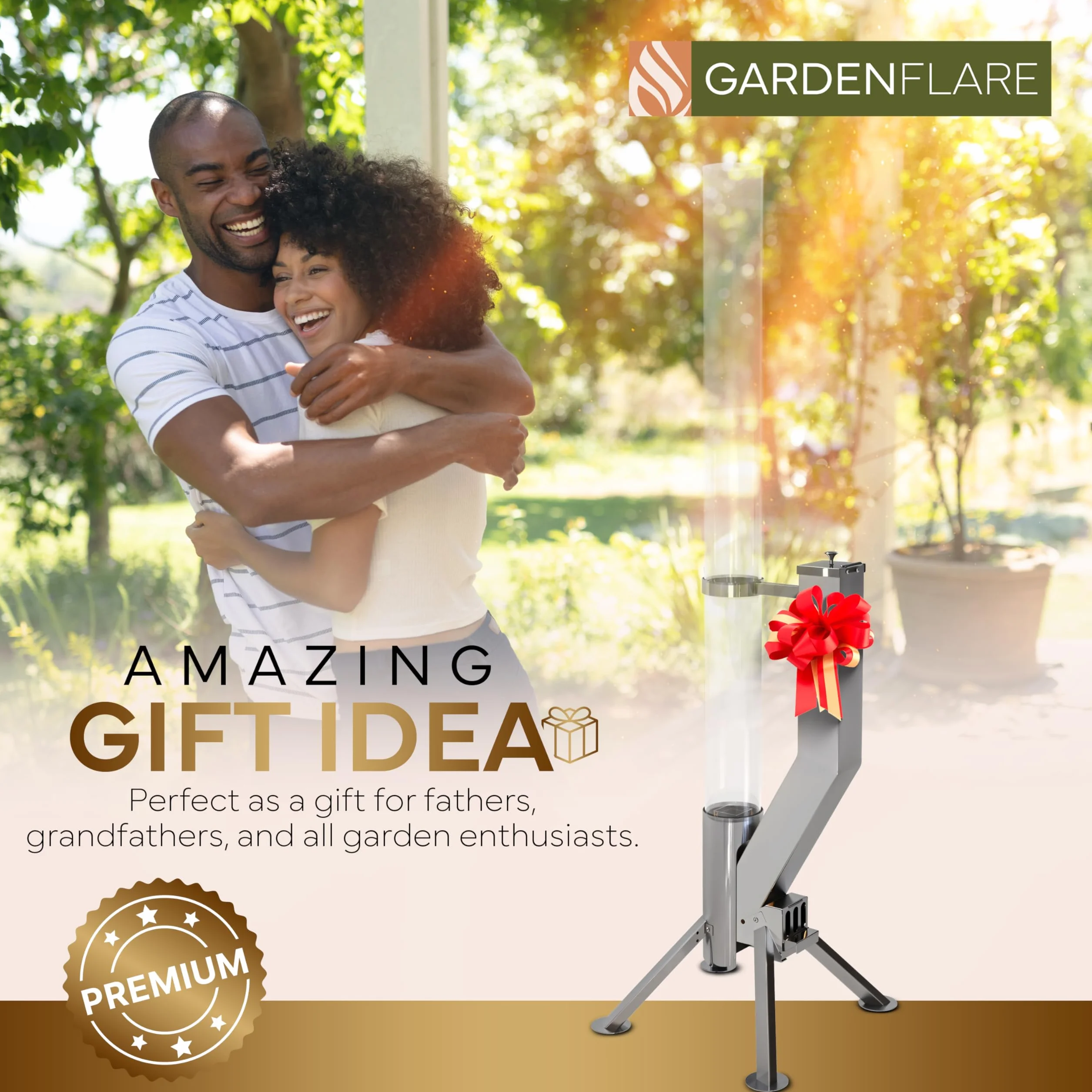 GARDENFLARE Palenisko pochodnia na pellet ze stali nierdzewnej płomień 1,5 m