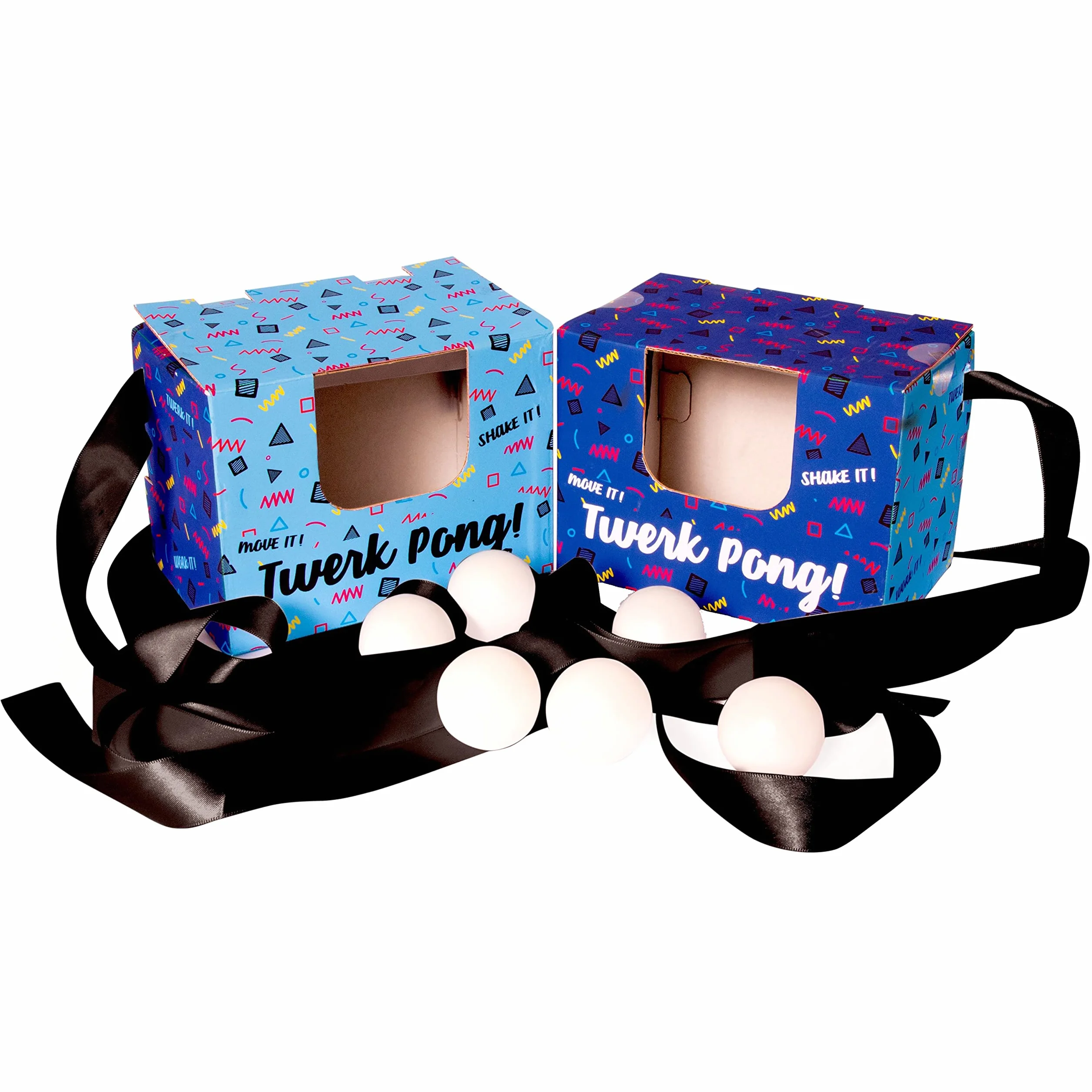 Fizz Creations Nowość gra Twerk Pong. Oryginalna rodzinna gra imprezowa Twerk. Zawiera 10 piłek do ping ponga, wstążkę i kartonowe pudełka. Twerk, aby wstrząsnąć piłeczkami ping ponga!