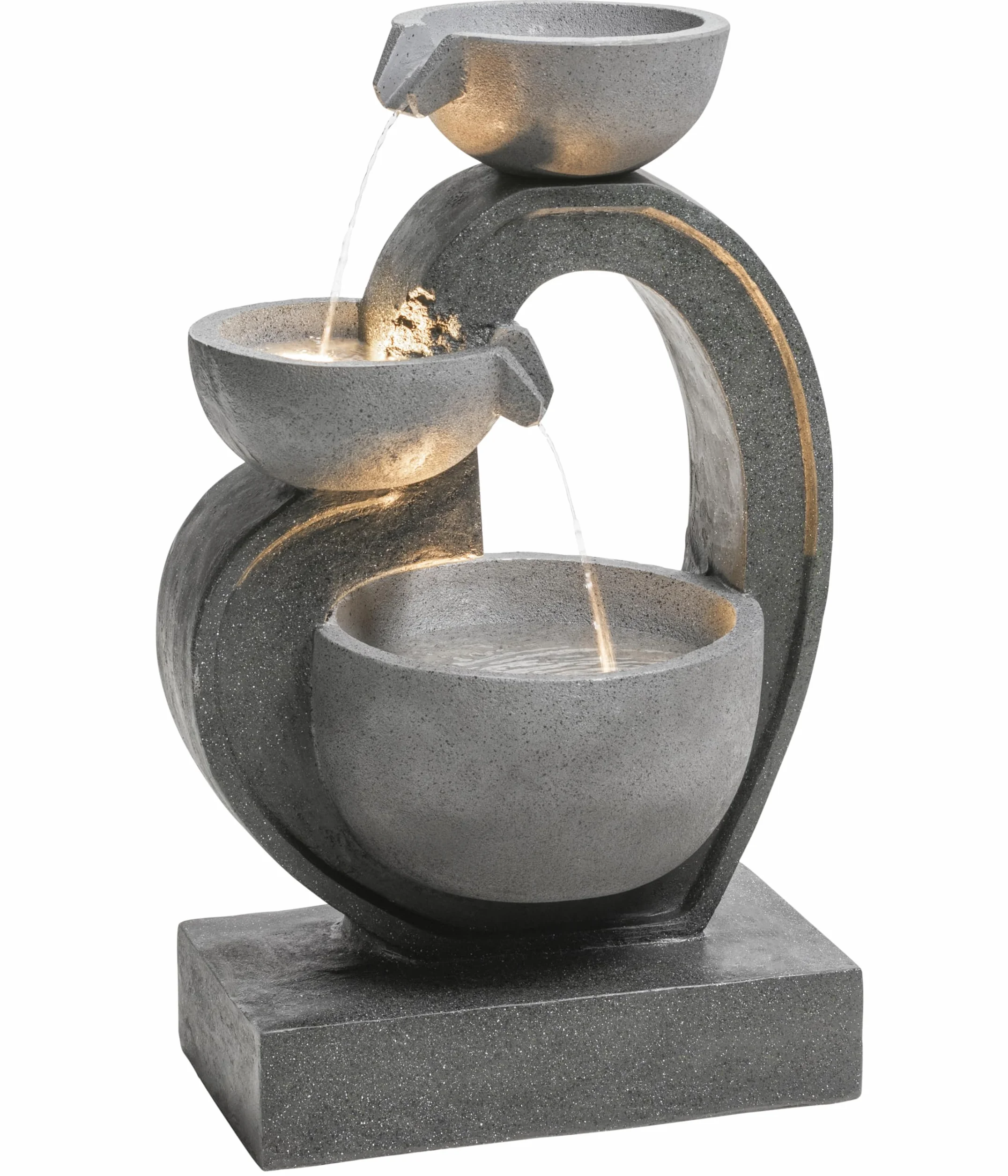 Dehner Fontanna ogrodowa Heart 72,5x45,5x32,5 cm żywica poliestrowa szara