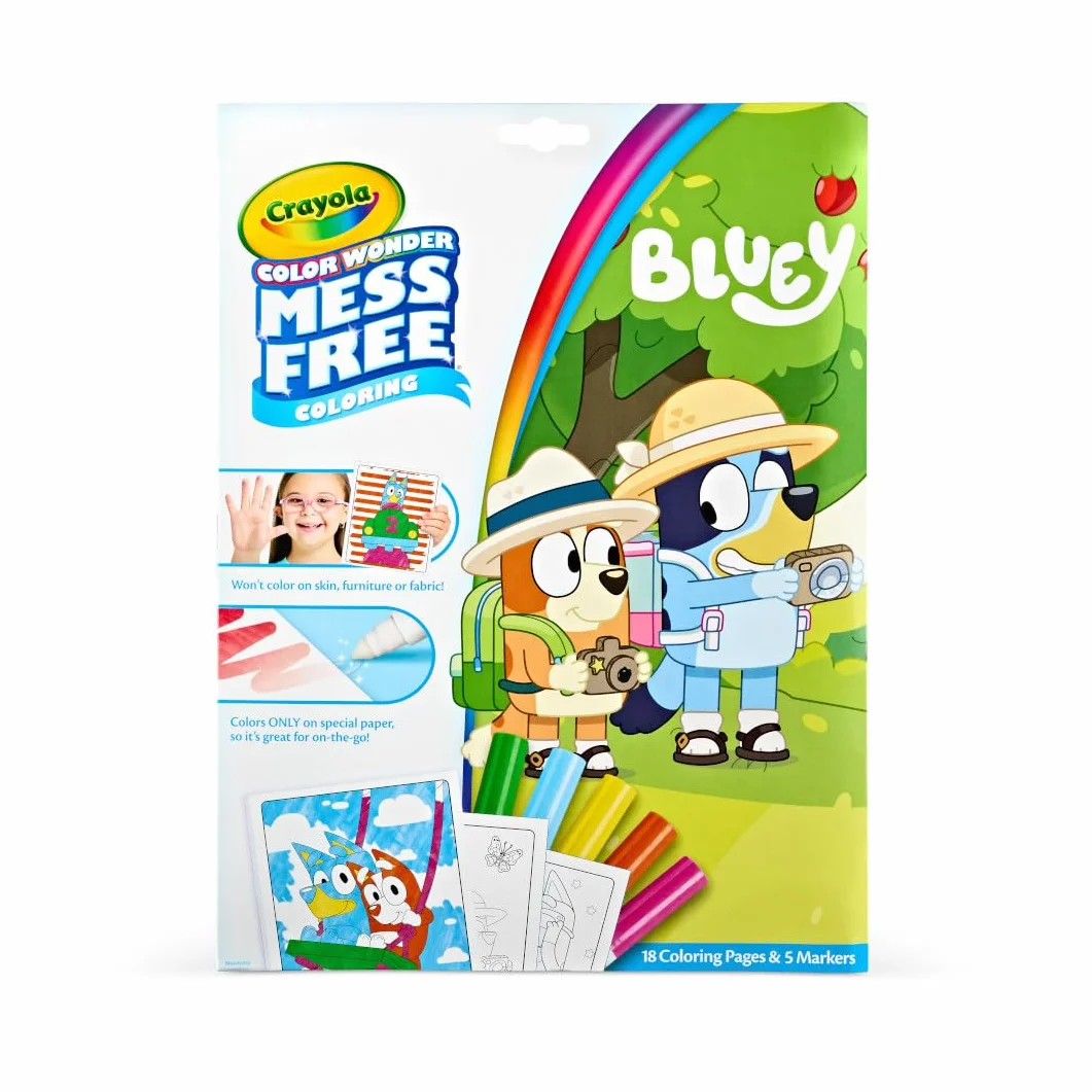 CRAYOLA Color Wonder – niebieska kolorowanka bez bałaganu (zawiera 18 kolorowanek i 5 magicznych kolorowych markerów)