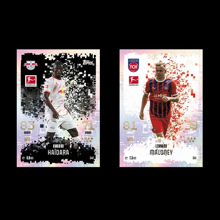Topps Bundesliga Match Attax 24/25 - Minicynk - Dry Audio - zawiera 42 karty, w tym 3 ekskluzywne karty uniwersalne, 2 czarno-białe karty pikselowe i 2 wersje limitowane.