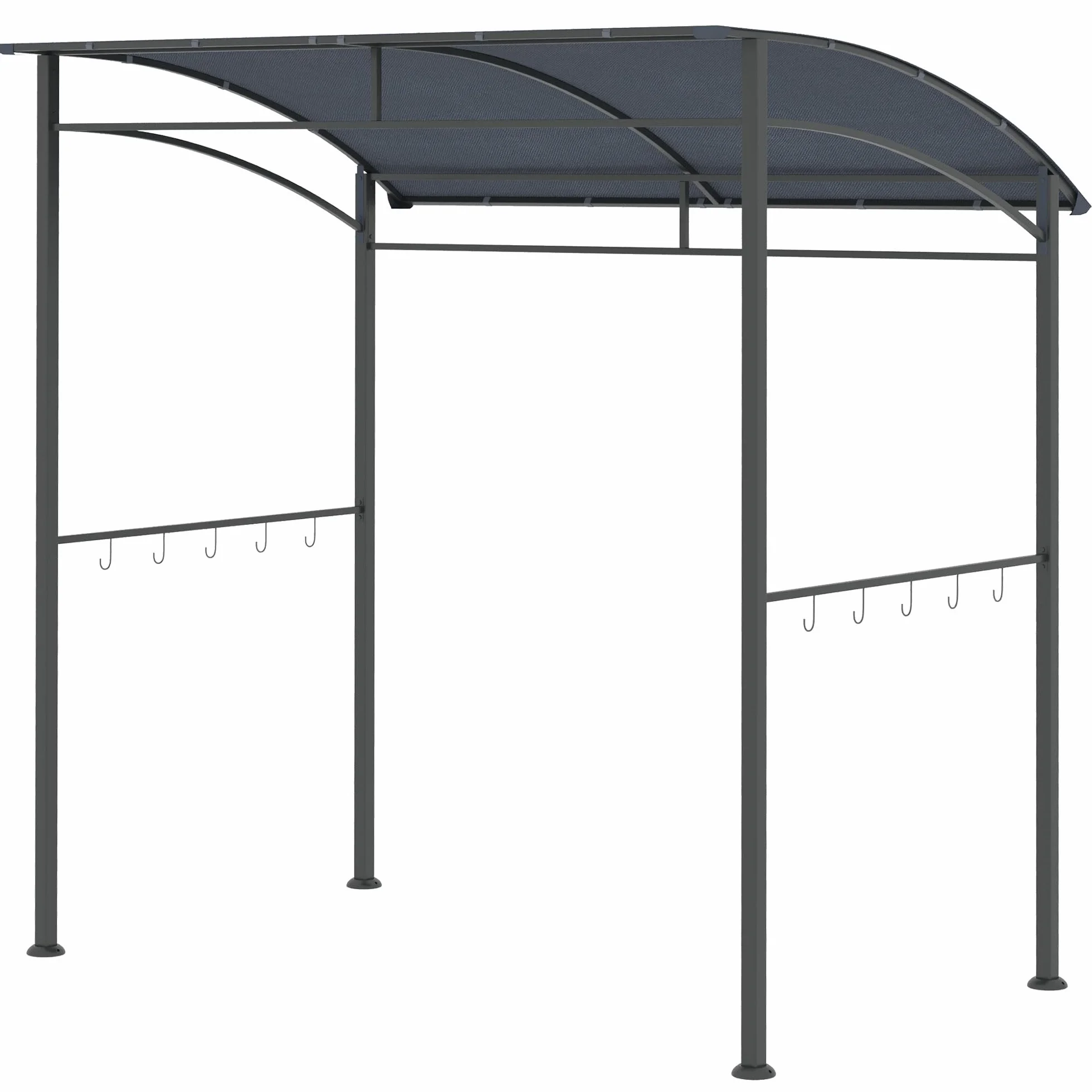Outsunny Pawilon do grilla stalowa rama poliester wodoszczelny UV 215x150x174/220 cm szary