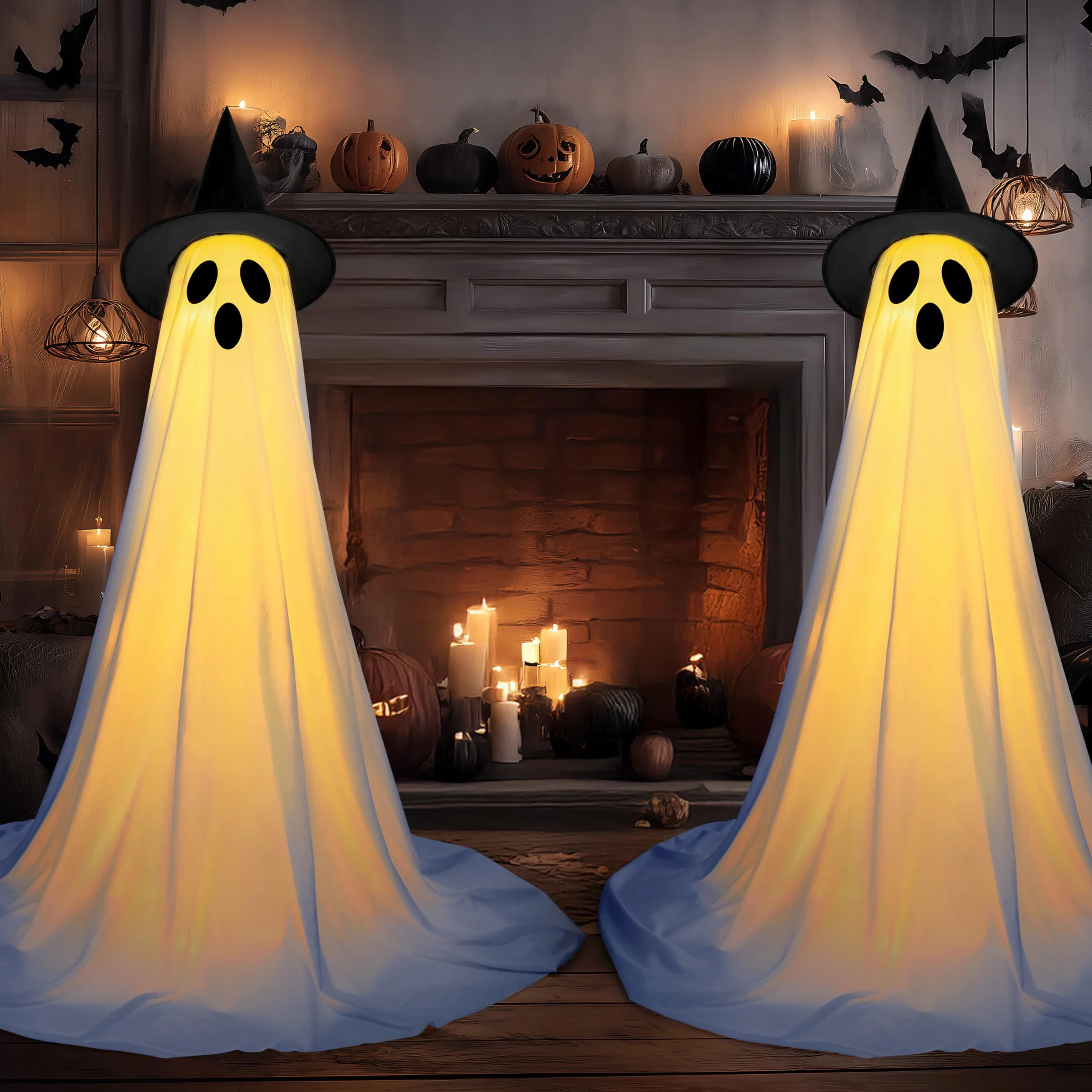 JOYIN dekoracje halloweenowe na zewnątrz stojący duch 119 cm 2 opakowania