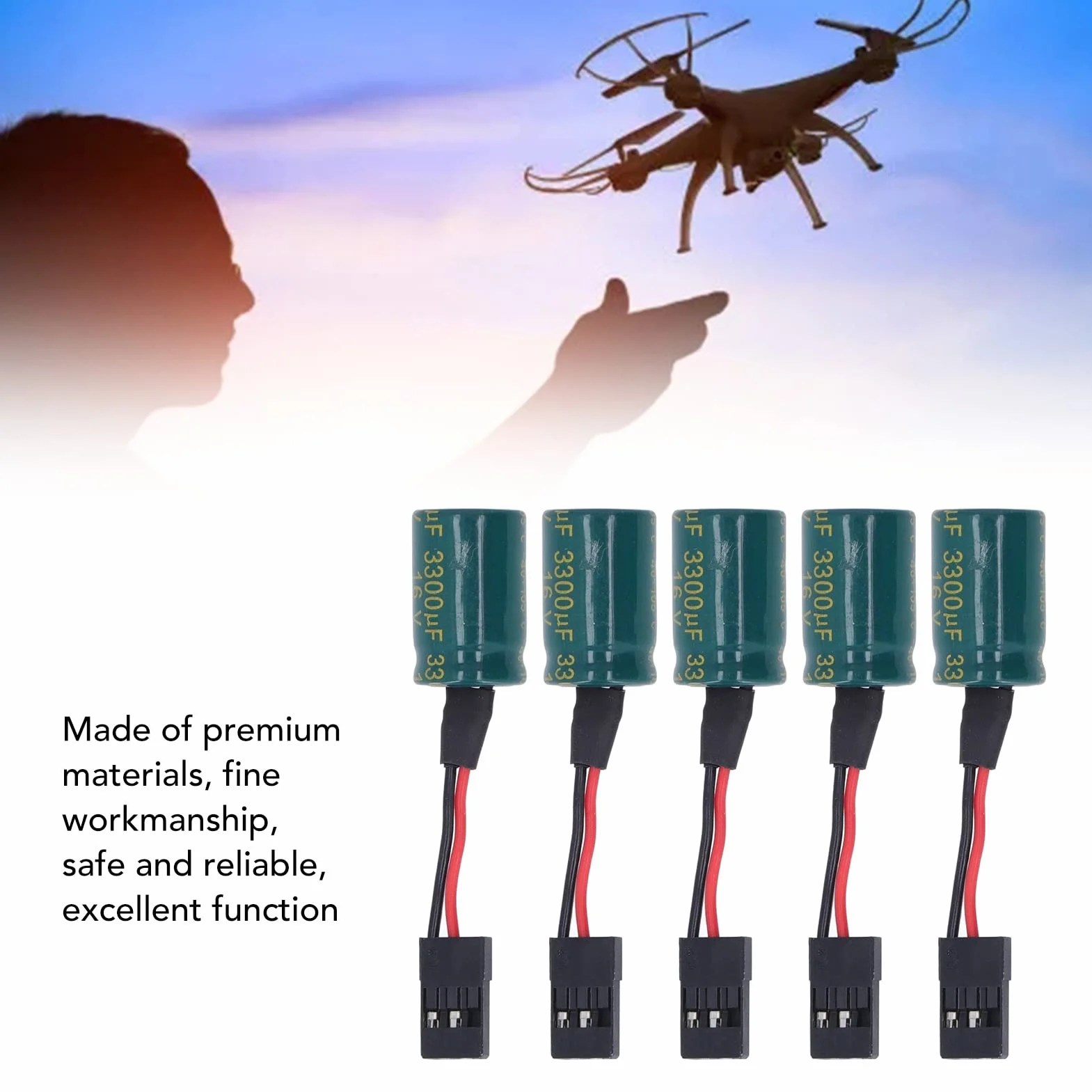 5 Sztuk RC Drone Napięcie Protector Duży Kondensator Odbiornik Napięcie Protector z Wtyczką do FUTABA