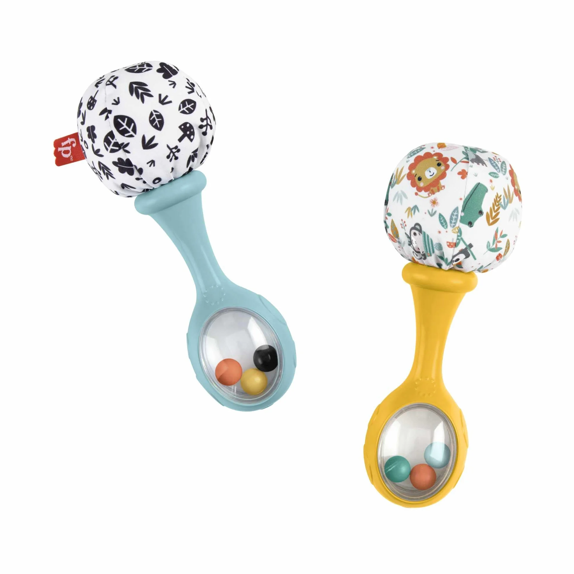 Fisher-Price Grzechoczące marakasy Sensoryczna grzechotka dla niemowląt od 3 miesiąca życia, HMF34 wielokolorowa