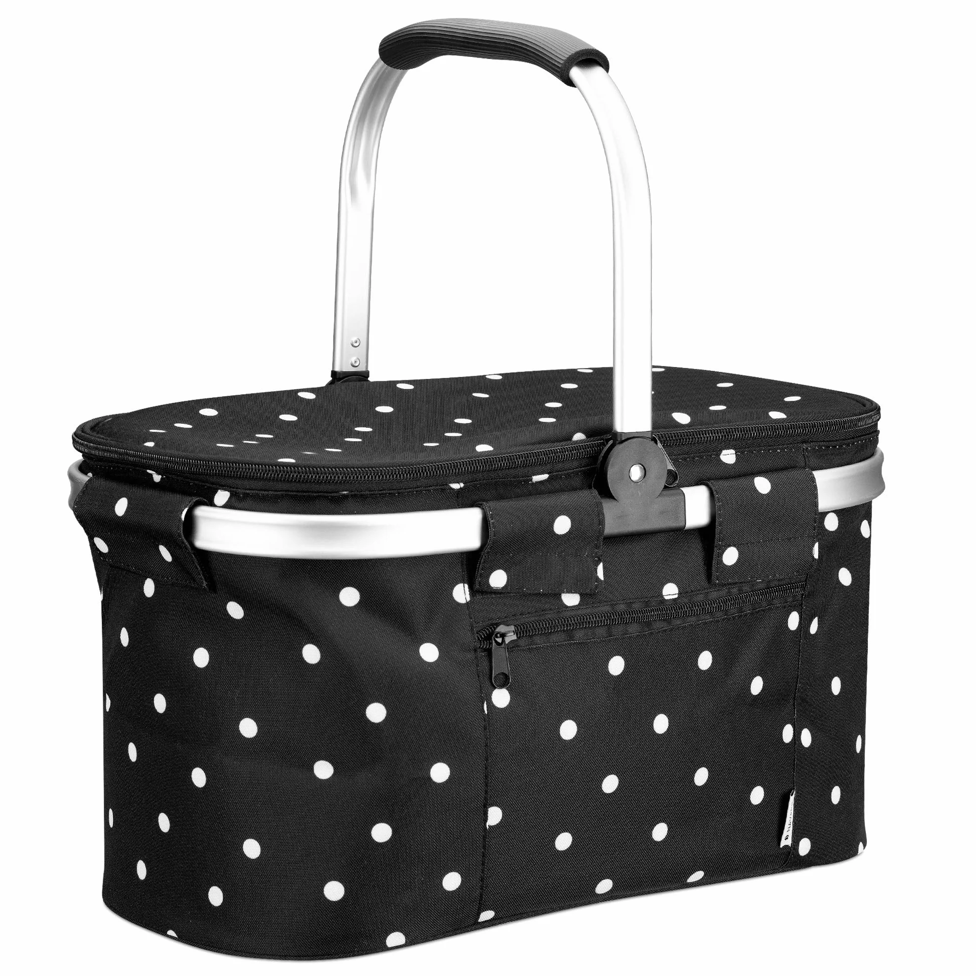 Navaris Składany Termiczny Kosz na Zakupy 27L 43x26 cm Czarny