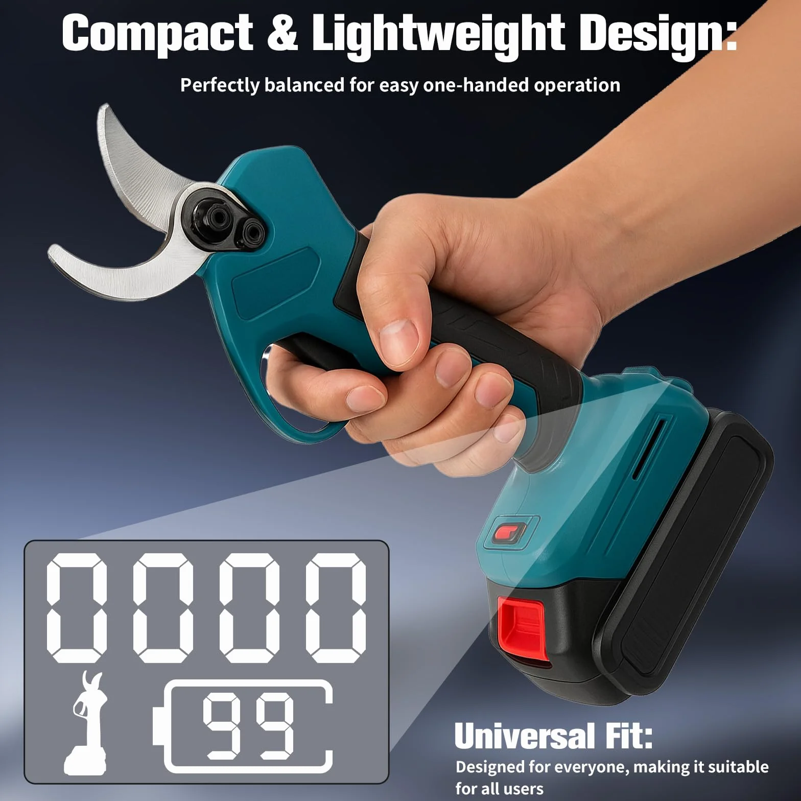 Akumulatorowe nożyce do gałęzi 45 mm do Makita 18 V silnik bezszczotkowy LCD