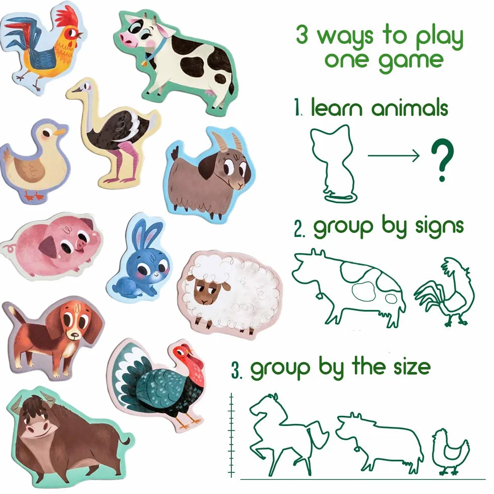 Magnesy na lodówkę dla dziecko - 15 dużych magnesów na tablicę magnetyczną dla małych dzieci