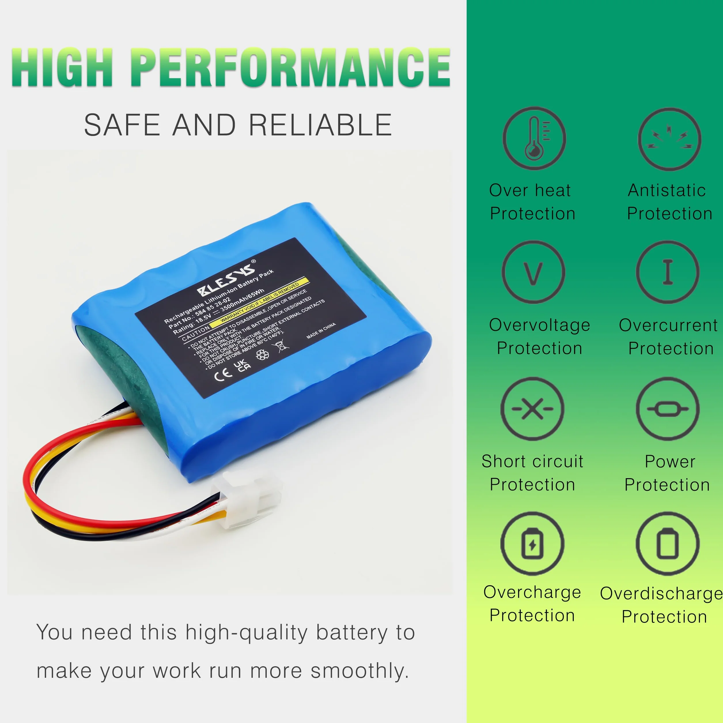 Akumulator zamienny 18,5 V 3500 mAh do robota koszącego Gardena Sileno City 250 500 Husqvarna 589 58 62-01