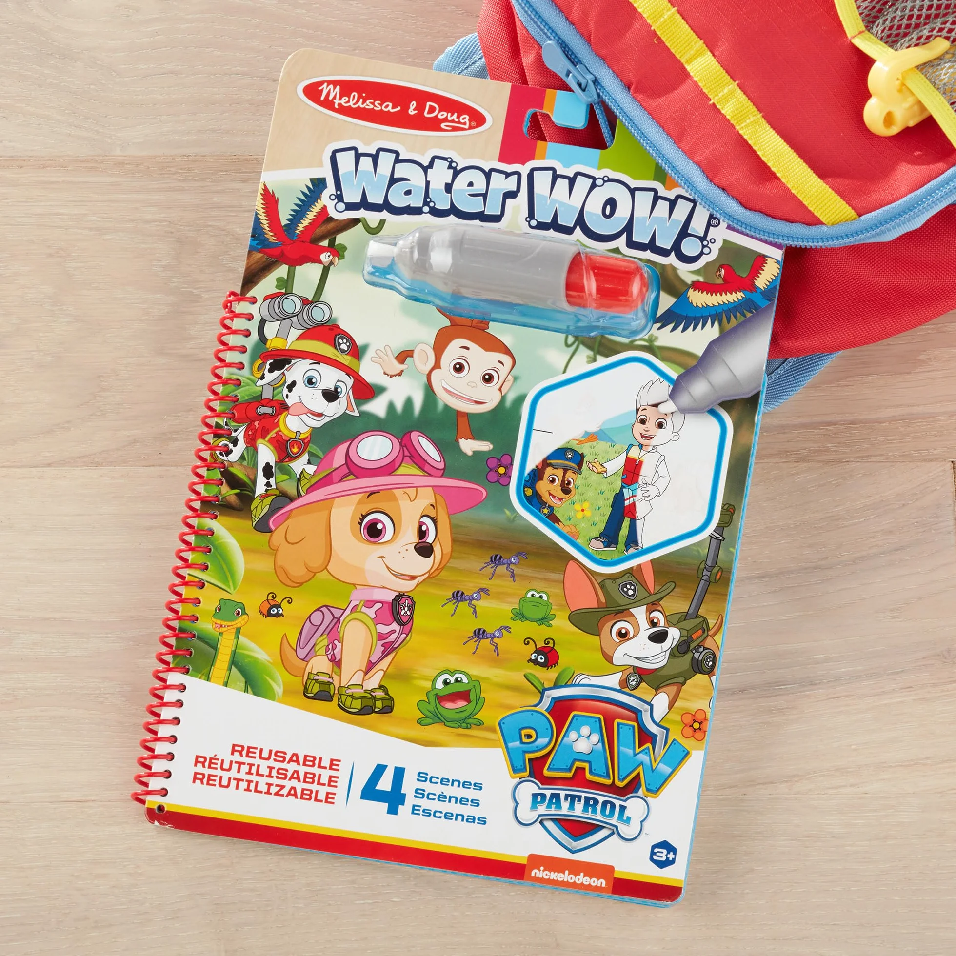 Melissa & Doug - Water Wow! PAW Patrol Skye | kolorowanka wodna | Książka aktywności| Tablice do kolorowania wielokrotnego użytku | zabawka podróżna | 3+ | prezent dla chłopca lub dziewczynki