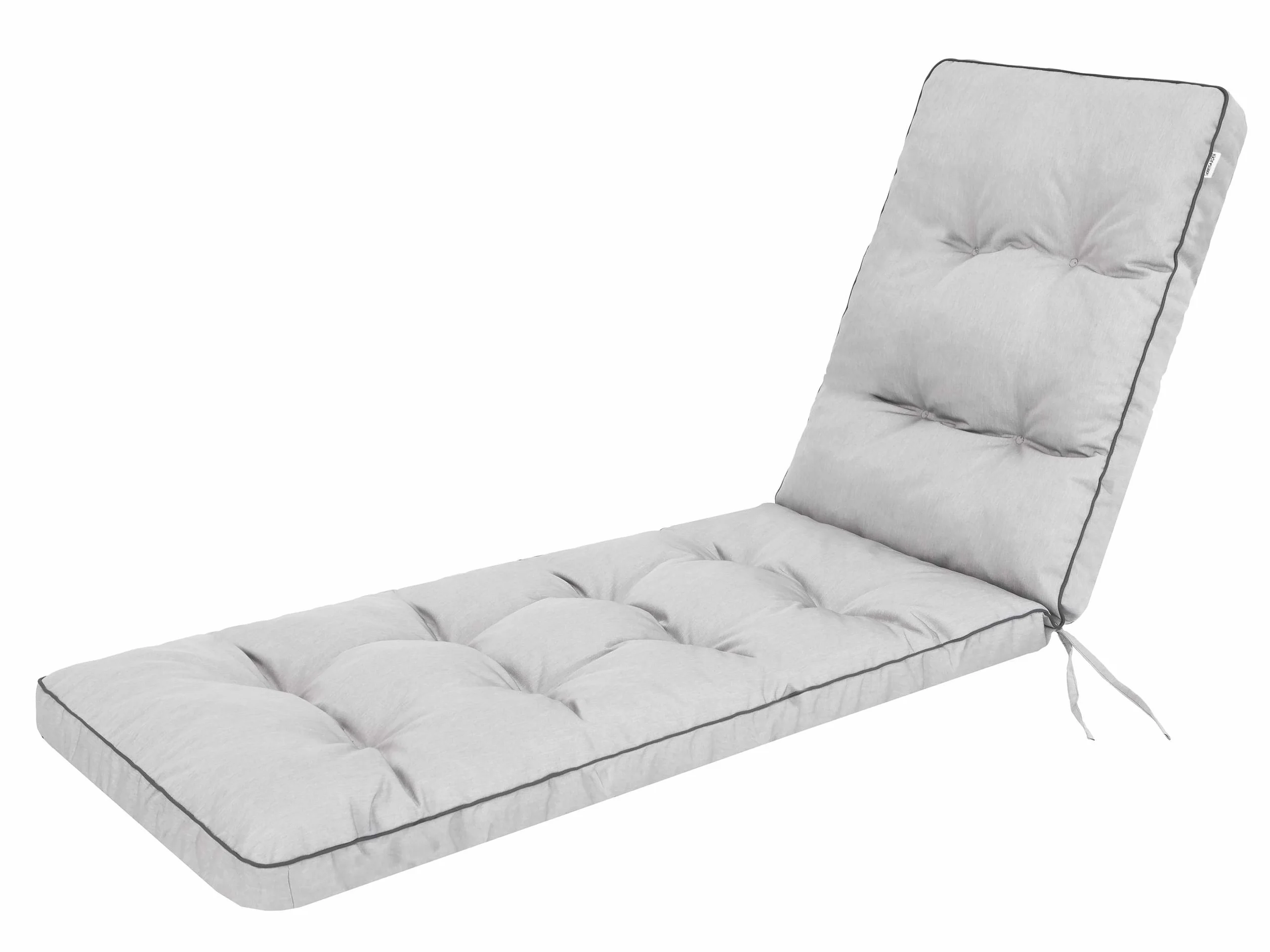 Poduszka na leżak ogrodowy 200x55x8 cm pikowana szara popielata