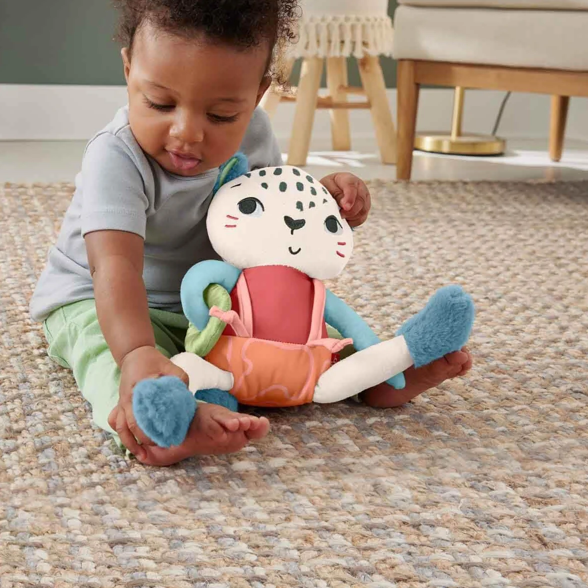 Fisher-Price Planet Friends Pantera przytulanka Sensoryczna zabawka dla noworodków od 3 miesiąca życia, HKD64